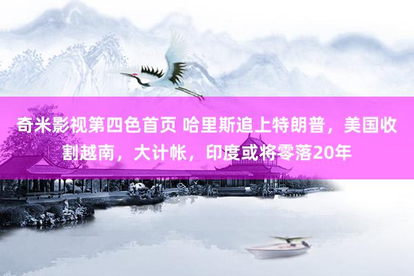奇米影视第四色首页 哈里斯追上特朗普,美国收割越南,大计帐,印度或将零落20年