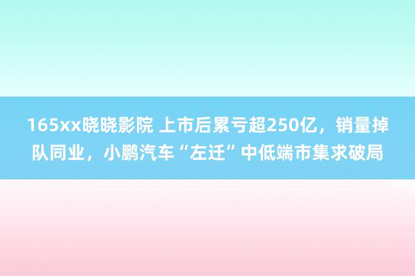 165xx晓晓影院 上市后累亏超250亿，销量掉队同业，小鹏汽车“左迁”中低端市集求破局