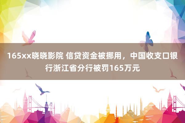 165xx晓晓影院 信贷资金被挪用,中国收支口银行浙江省分行被罚165万元