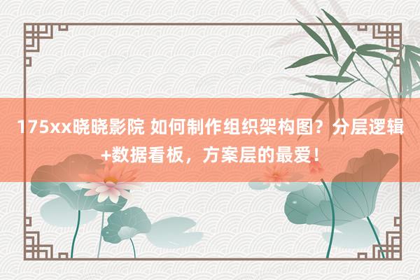 175xx晓晓影院 如何制作组织架构图?分层逻辑+数据看板,方案层的最爱!